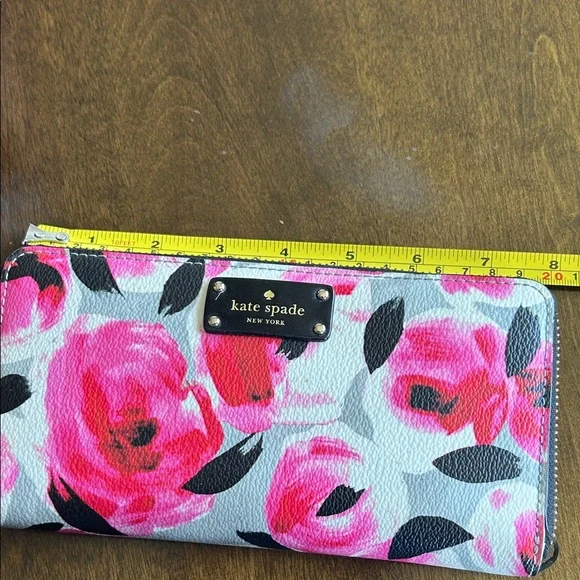 Kate Spade Black and Pink Floral Wallet - Picture 3 of 4
